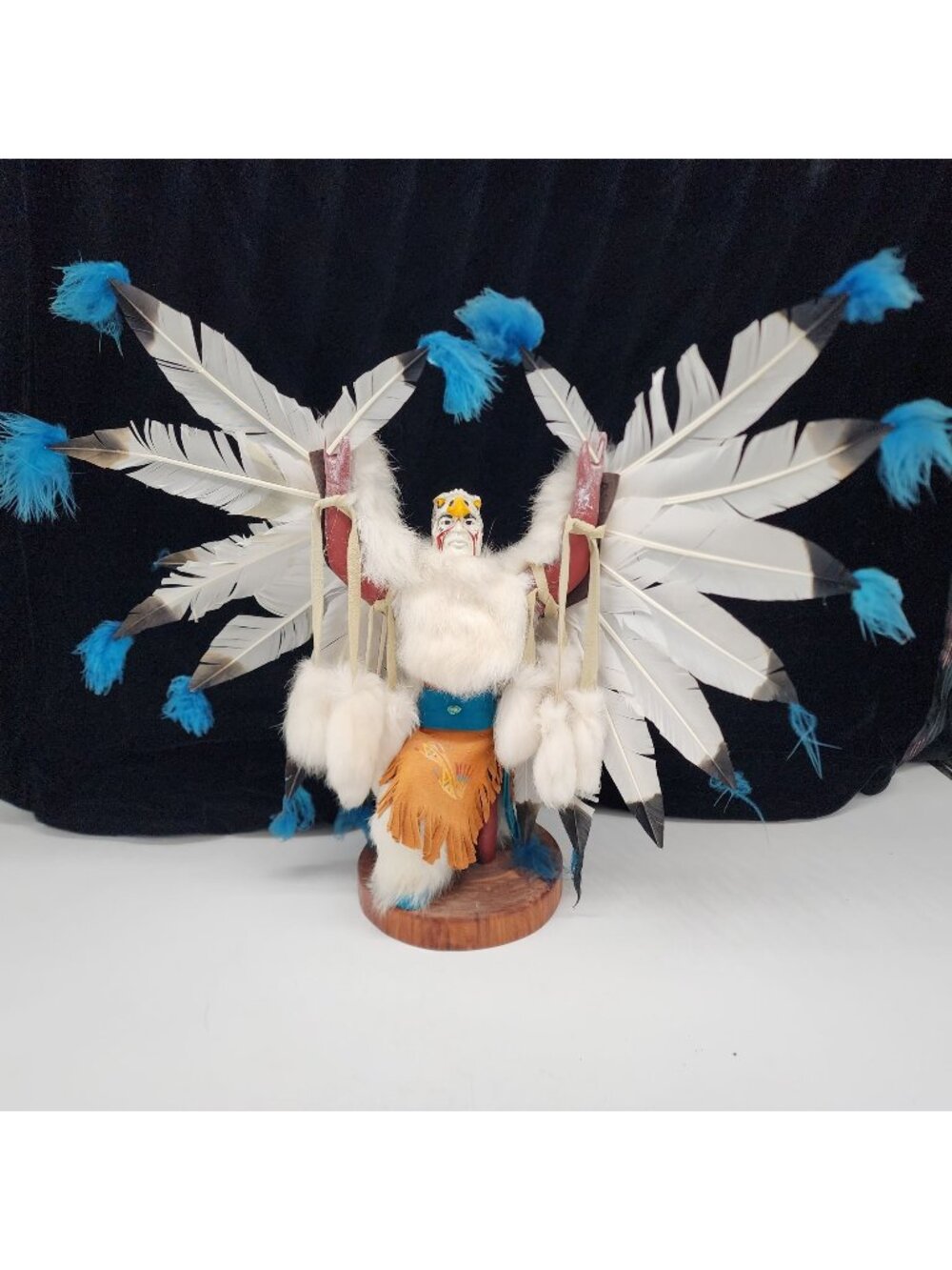 Navajo Prayer Eagle Kachina Doll Signed K. Yazzie Large 17" Native American